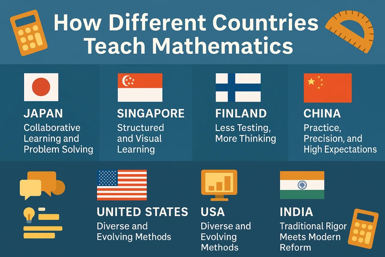 Math teaching in different nations infographics