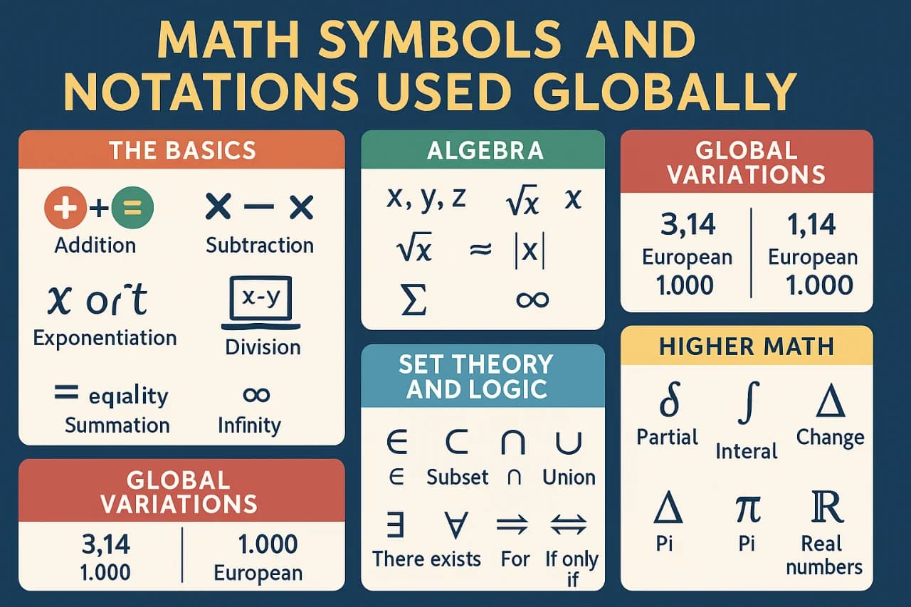 math notations and symbols around the world